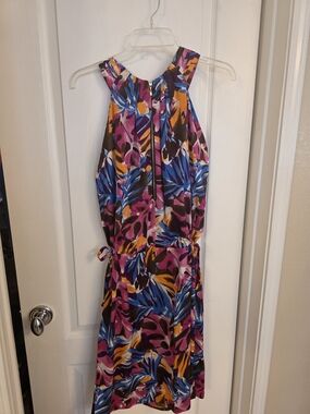 St. John Multicolor Floral Dress - Blue, Pink, Yellow